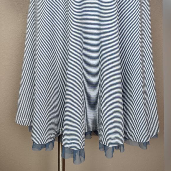 Matilda Jane Between the Lines Blue Stripe Tulle Dress Size Large - Picture 14 of 15